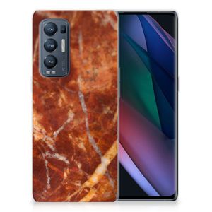 OPPO Find X3 Neo TPU Siliconen Hoesje Marmer Bruin