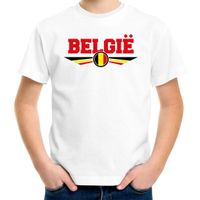 Belgie landen t-shirt wit kids