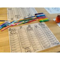 Herkleurbare placemat Tafels leren 6-10