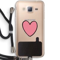 Hartje: Samsung Galaxy J3 (2016) Transparant Hoesje met koord