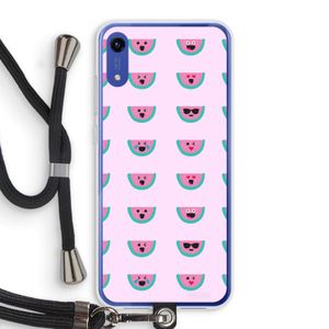 Smiley watermeloenprint: Honor Play 8A Transparant Hoesje met koord