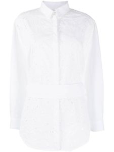 Fabiana Filippi chemise ceinturée à design perforé - Blanc