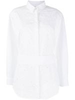 Fabiana Filippi chemise ceinturée à design perforé - Blanc