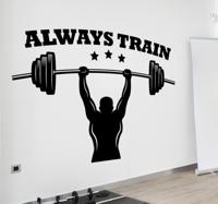 Gym hand met halter en tekst muursticker