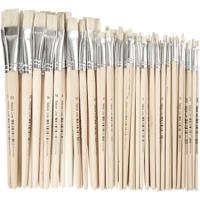 Creativ Company Nature line kwasten, afm 00+0+1+2+4+12+14+20, l: 18-22 cm, b: 3-20 mm, plat, 68 stuk/ 1 doos