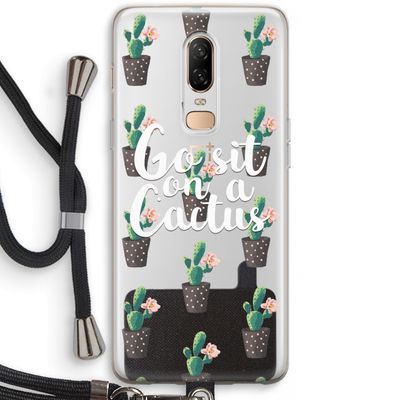 Cactus quote: OnePlus 6 Transparant Hoesje met koord