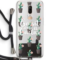 Cactus quote: OnePlus 6 Transparant Hoesje met koord