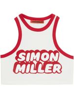 Simon Miller débardeur crop à logo imprimé - Blanc