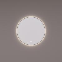 Spiegel Hipp Design SPV 13500 BL Rond Met Verlichting Incl. Spiegelverwarming en Mat Zwart Frame (Alle Maten)