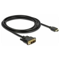 Delock 85584 DVI-kabel DVI / HDMI Aansluitkabel DVI-D 18+1-polige stekker, HDMI-A-stekker 2 m Zwart Afgeschermd (drievoudig), Vergulde steekcontacten