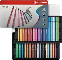 STABILO Pen 68, premium viltstift, metalen etui met 50 stuks - thumbnail