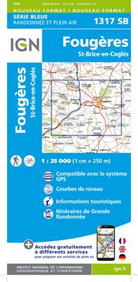 Wandelkaart 1317 SB - Serie Bleue Fougères - St-Brice-en-Coglès | IGN - Institut Géographique National