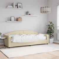 Slaapbank met matras 80x200 cm stof crèmekleurig