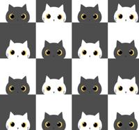Slaapkamer behang Zwart-witte katten op film