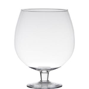 Hakbijl Glass Vaas Brandy - 20 cm - op voet - bloemenvaas - terrarium