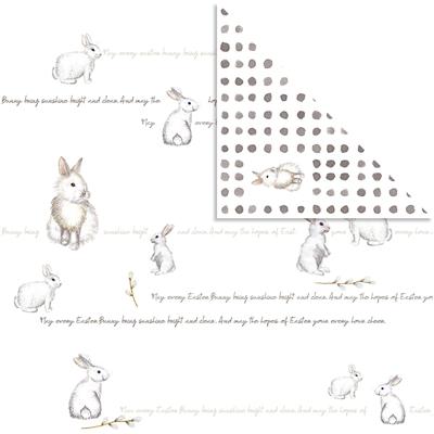 Vivi Gade Design papier, konijn, vel 30,5x30,5 cm, 180 gr, 5 vel/ 1 doos