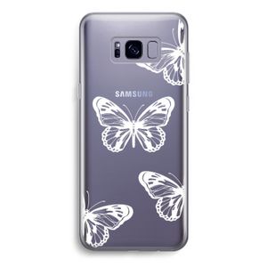 White butterfly: Samsung Galaxy S8 Transparant Hoesje