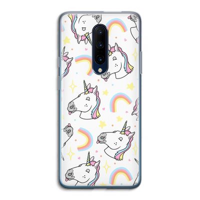 Rainbow Unicorn: OnePlus 7 Pro Transparant Hoesje