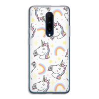 Rainbow Unicorn: OnePlus 7 Pro Transparant Hoesje