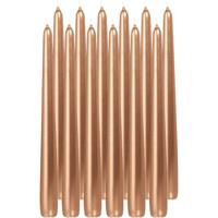 Dinerkaarsen/kandelaarkaarsen Cello - 12x stuks - rosé goud - Gotisch - 25 cm Dinerkaarsen/kandelaarkaarsen Cello - 12x stuks - rosé goud - Gotisch - 25 cm