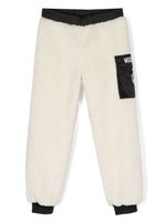 Moschino Kids pantalon de jogging en fourrure artificielle - Blanc