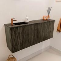 Toiletmeubel Mondiaz Joya Dlux | 100 cm | Meubelkleur Shadow | Faye wastafel Lava Wasbak Links | 1 kraangat