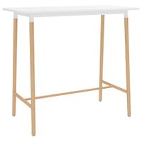vidaXL Bartafel 120x60x105 cm MDF en massief beukenhout wit - thumbnail
