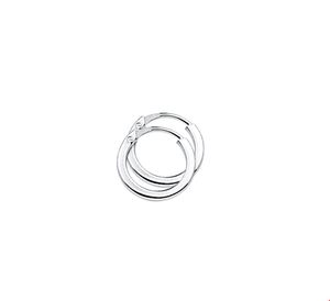TFT Creolen Vierkante Buis Zilver Gerhodineerd Glanzend 2 mm x 14 mm