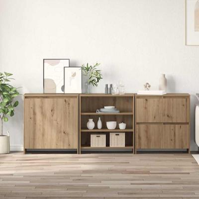 Dressoirs 3 pcs artisanaal eikenkleurig 70 x 41 x 75 cm