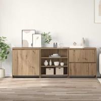 Dressoirs 3 pcs artisanaal eikenkleurig 70 x 41 x 75 cm