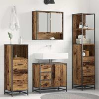 Badkamermeubelset 4 pcs Oud hout 65 x 33 x 60 cm Bewerkt hout