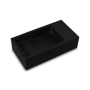 Fontein Luca Sanitair 35x18x9cm Solid Surface Zonder Kraangat Links Of Rechts Mat Antraciet