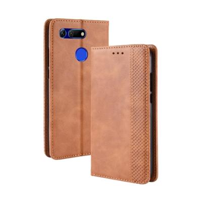 Magnetische Buckle retro textuur horizontale Flip lederen case voor Huawei Honor weergave 20 met houder & kaartsleuven & portemonnee (bruin)