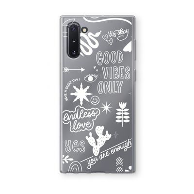 Good vibes: Samsung Galaxy Note 10 Transparant Hoesje