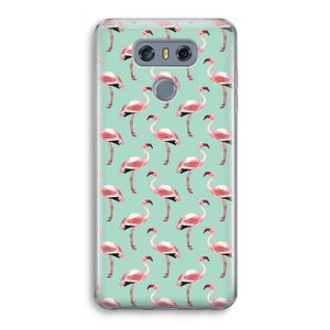 Flamingoprint groen: LG G6 Transparant Hoesje