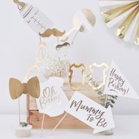 Ginger Ray Gouden "Baby Shower" Photo Booth Props Oh Baby!