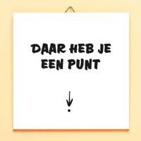 Tegeltje Daar heb je een punt tegel