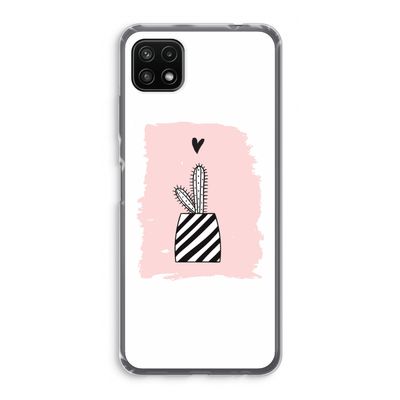 Zwart-wit cactus: Samsung Galaxy A22 5G Transparant Hoesje