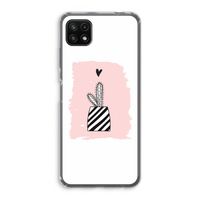 Zwart-wit cactus: Samsung Galaxy A22 5G Transparant Hoesje