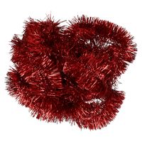 Kerstslinger - rood - glans - 270 x 7 cm - kunststof - folie/tinsel
