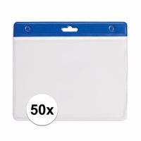 50 badgehouders blauw 11,5 x 9,5 cm - thumbnail