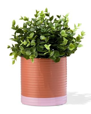 HEMA Bloempot Ø12x14cm keramiek ribbel terra (terra)