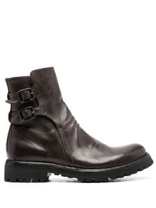 Officine Creative bottines en cuir à détail de boucle - Marron