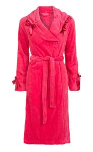 Roze badjas met strikjes - XL