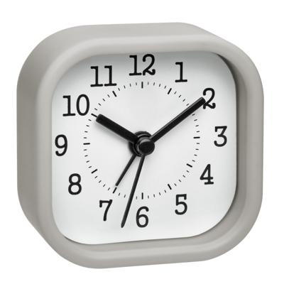 TFA wekker/reiswekker - alarmklok - lichtgrijs - 5 cm - kunststof