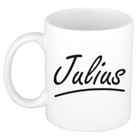 Naam cadeau mok / beker Julius met sierlijke letters 300 ml