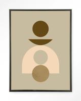 Urban Cotton Wandkleed 'Forma 4 Beige' 110 x 145cm in Floating Frame - black