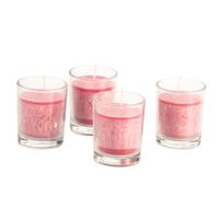 Kaars in glas, 4-dlg. set, roze Maat: Ø 5,5 × h 6,5 cm - thumbnail