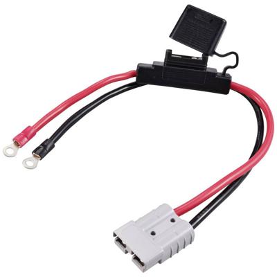 Hoogstroomstekker naar M6-ringkabelschoen, met zekeringhouder TC-12195704 Zwart, Rood TRU COMPONENTS Inhoud: 1 stuk(s)