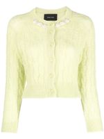 Simone Rocha cardigan à boutons à perles - Vert